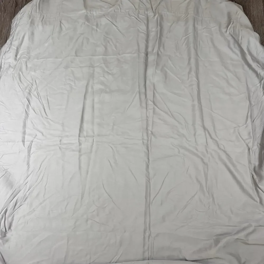 Ettitude Organic Bamboo Queen Flat Sheet 2 Pillowcases Gray Sateen Luxurious